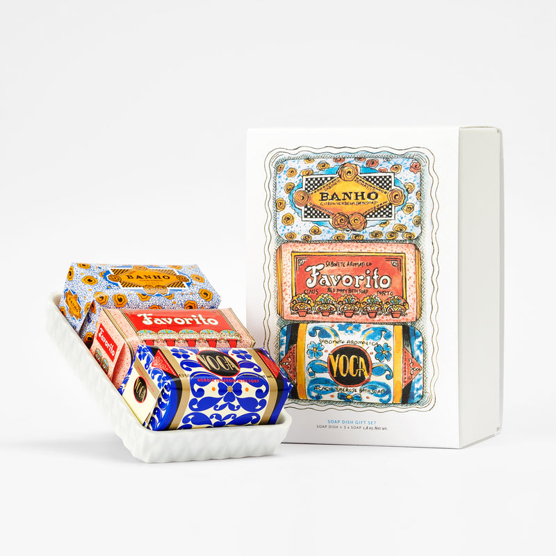 Soap Dish & Deco Mini Soaps Gift Set