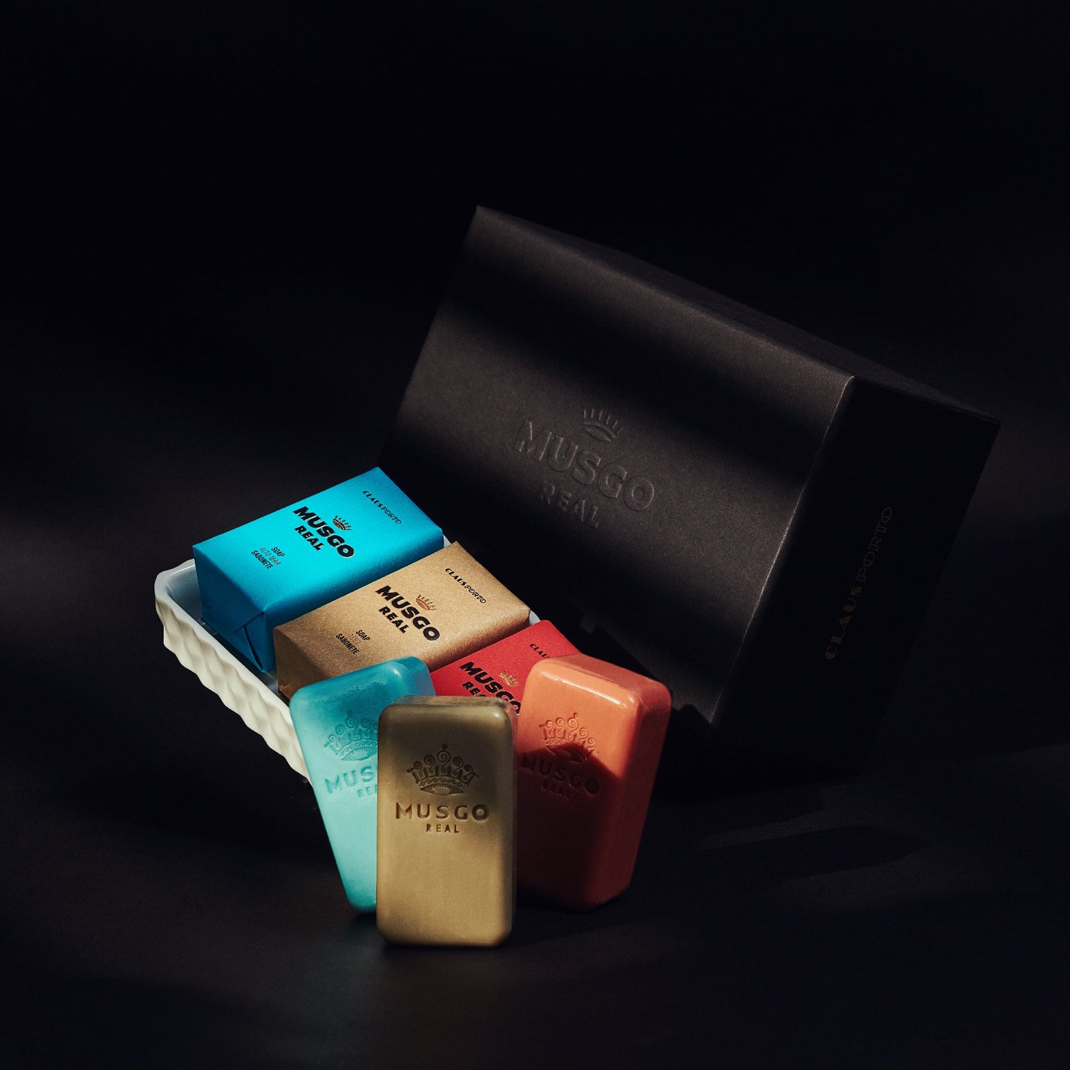 Gift Set Soap Dish & Musgo Real Mini Soaps
